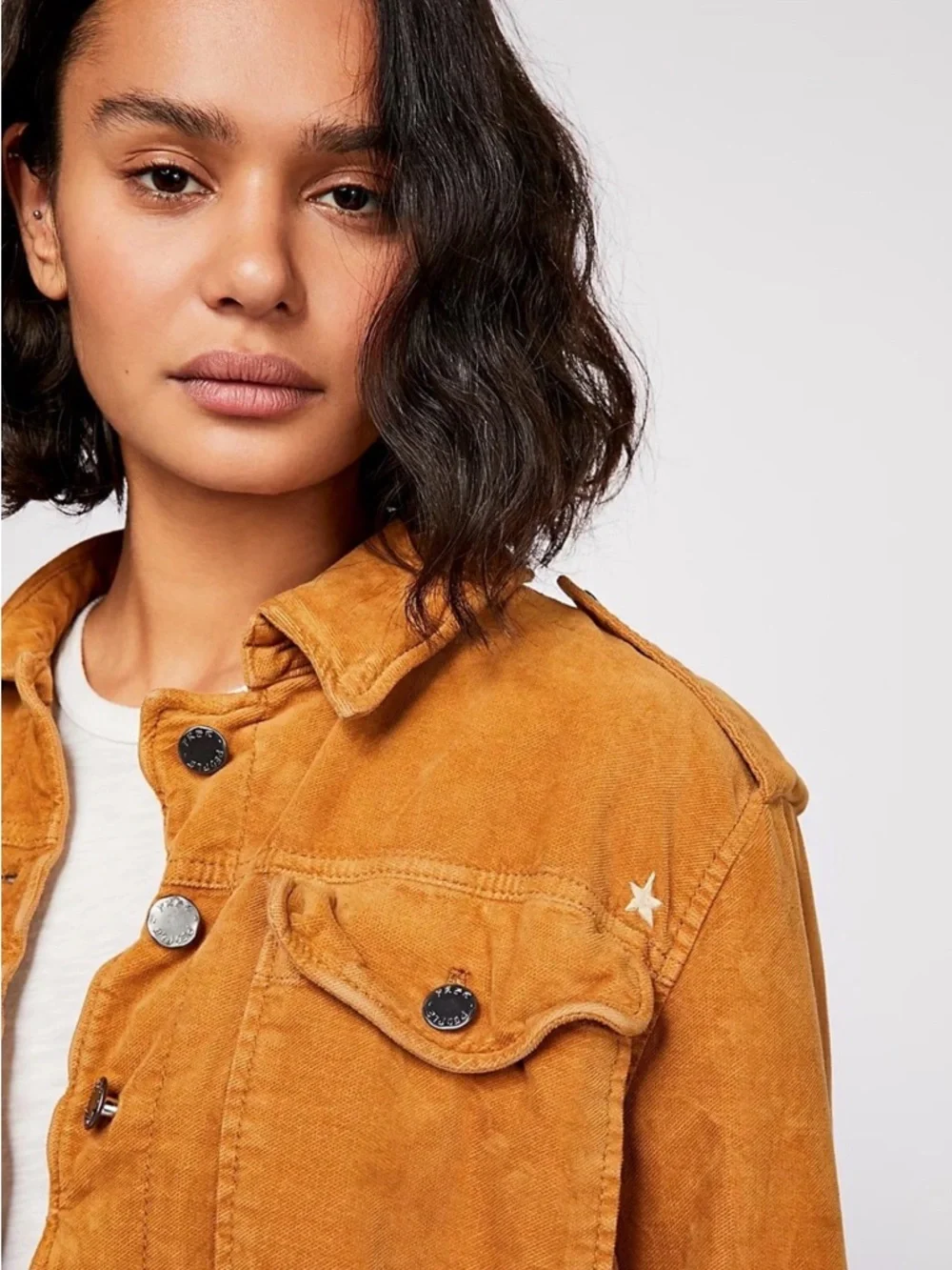 Free People Everlyn Jacket Corduroy Utility Jacket in Camel - Picture 2 of 9